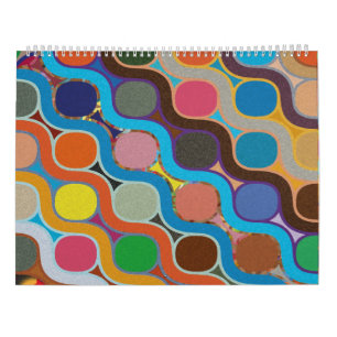 Geometric Pattern With Uniquely Arranged Colourful Calendar