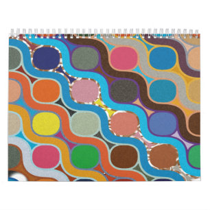 Geometric Pattern With Uniquely Arranged Colourful Calendar