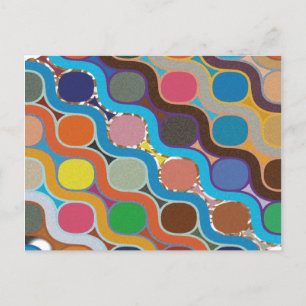 Geometric Pattern With Uniquely Arranged Colourful Holiday Postcard