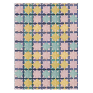 Geometric Pattern With Vivid Colors Tablecloth