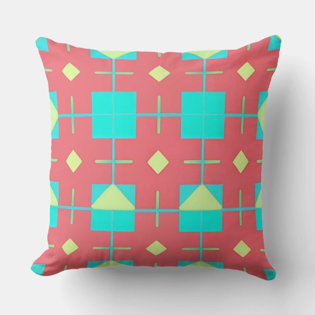 Geometric Pattern With Vivid Colours Cushion (Front)