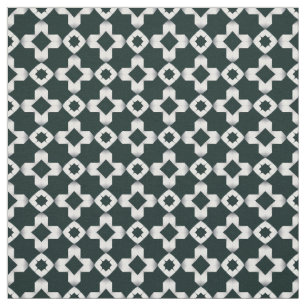 Geometric Pattern with White Crosses Fabric