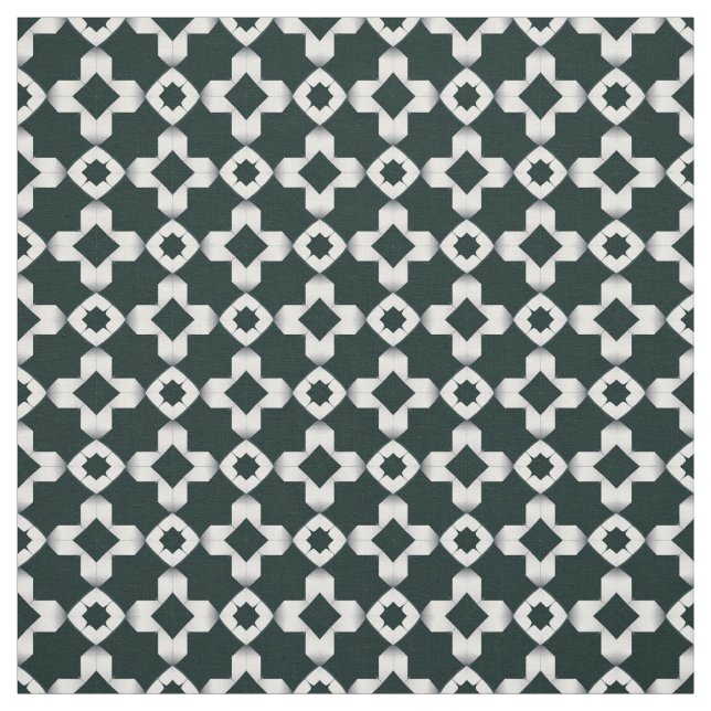 Geometric Pattern with White Crosses Fabric (Swatch)