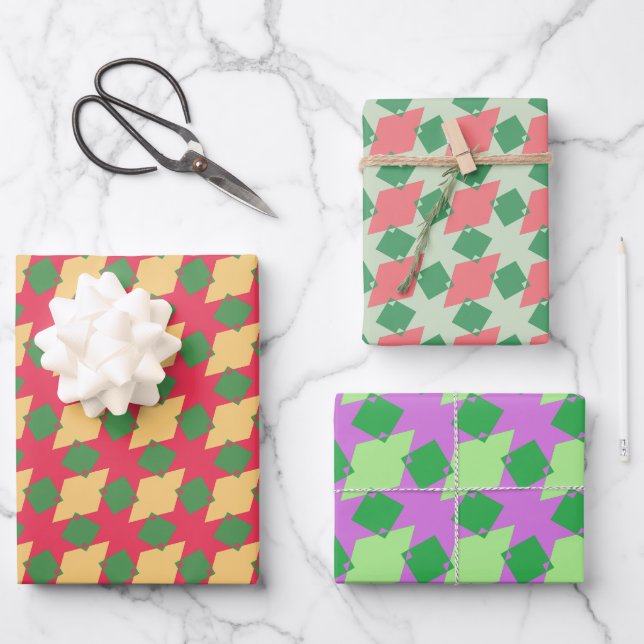 Geometric Pattern Wrapping Paper Sheet (Front)