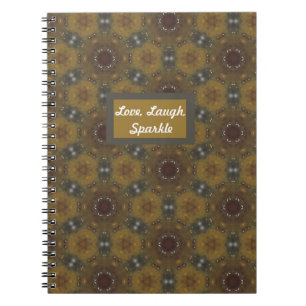 Geometric Patterned Fall Love, Laugh, Sparkle Notebook