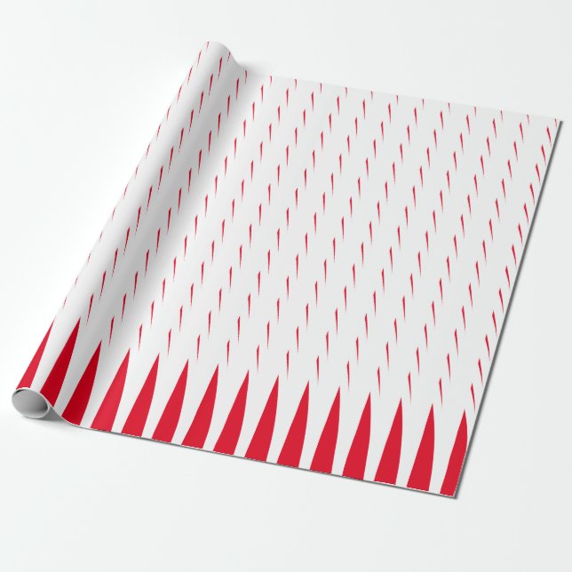 Geometric Patterns Christmas Red White Spikes Cool Wrapping Paper (Unrolled)