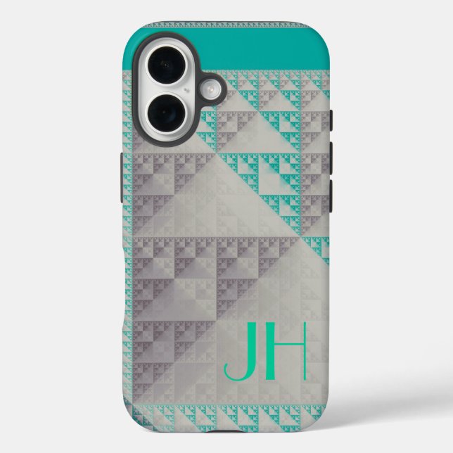 Geometric Patterns & Custom Monogram Case-Mate iPhone Case (Back)
