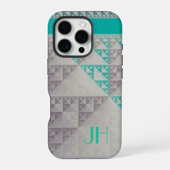 Geometric Patterns & Custom Monogram iPhone Case (Back)