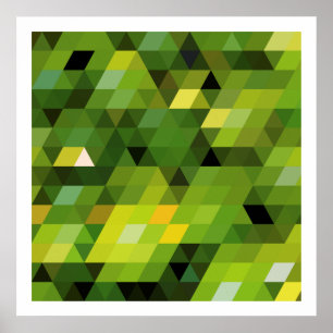 Geometric Patterns   Green triangles Poster