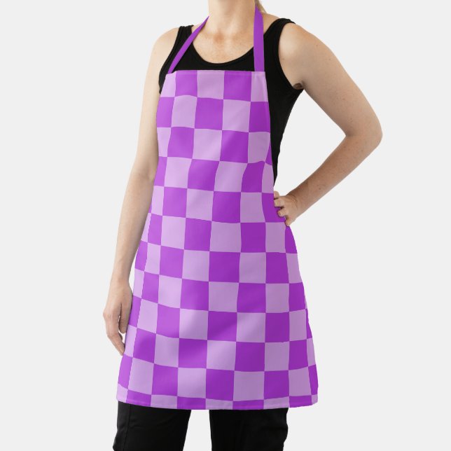 Geometric Patterns in Purple and Light Purple Apron (Insitu)
