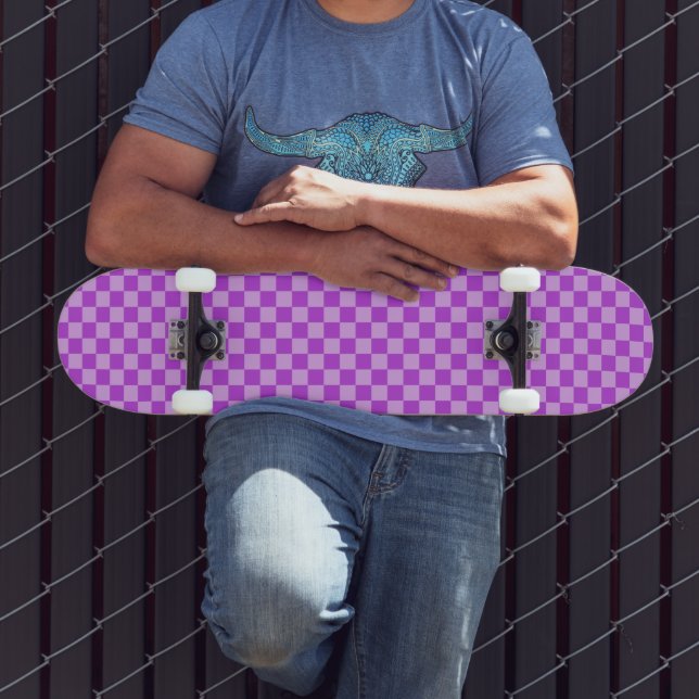 Geometric Patterns in Purple and Light Purple Skateboard (Outdoor 3)