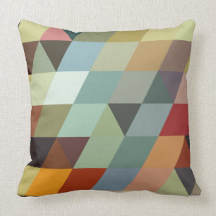 Geometric Patterns   Multicolor Triangles Cushion