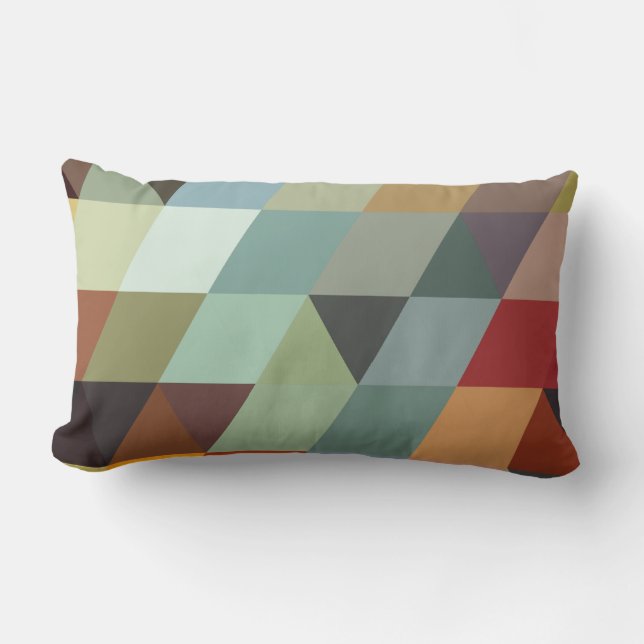 Geometric Patterns | Multicolor Triangles Lumbar Cushion (Front)