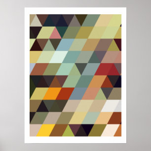 Geometric Patterns Multicolor Triangles Poster