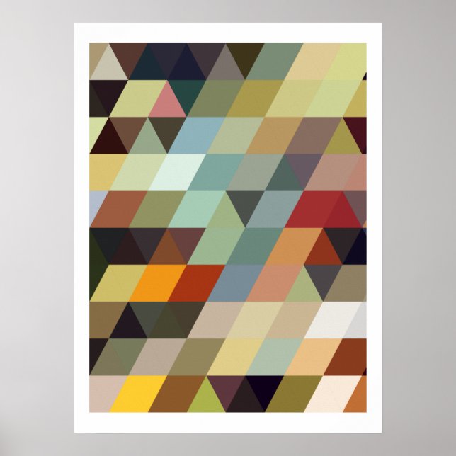 Geometric Patterns | Multicolor Triangles Poster (Front)