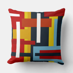 geometric patterns of squares and rectangles cushion
