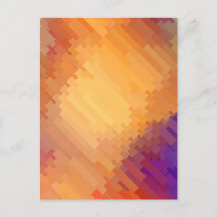 Geometric Patterns Purple and Orange Strips Postcard