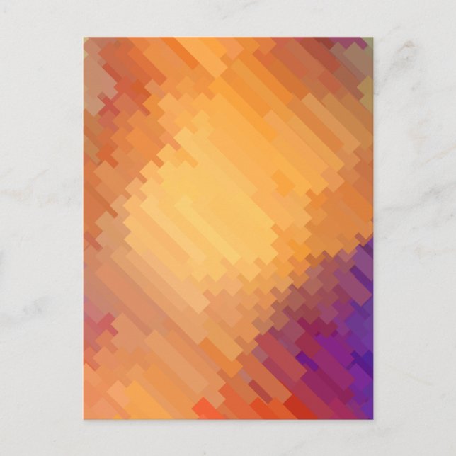 Geometric Patterns | Purple and Orange Strips Postcard (Front)