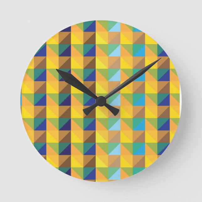 Geometric patterns round clock (Front)