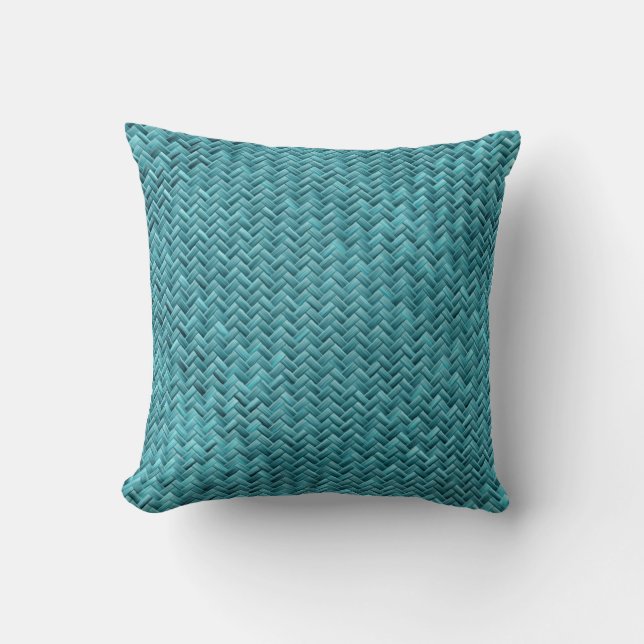 Geometric Peacock Basket weave Pattern Cushion (Front)