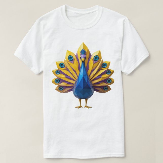 Geometric Peacock T-shirt (Design Front)
