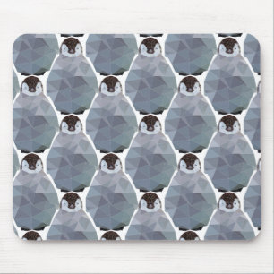 Geometric Penguin Huddle Print Mouse Pad