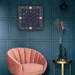 Geometric perfection in an Art Deco Square Wall Clock<br><div class="desc">Geometric perfection,  golden elegance,  and pure vintage charm. Perfect for the design lover with classic taste.</div>