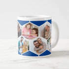 Geometric Photo Collage 9 Picture Blue
