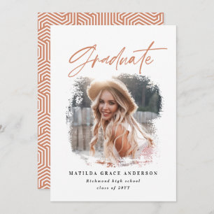 Geometric photo typography graduation announcement