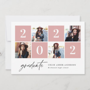 Geometric photo typography graduation announcement