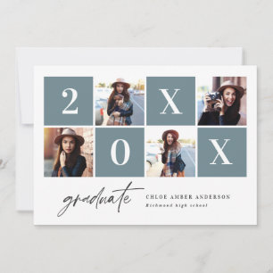 Geometric photo typography graduation announcement
