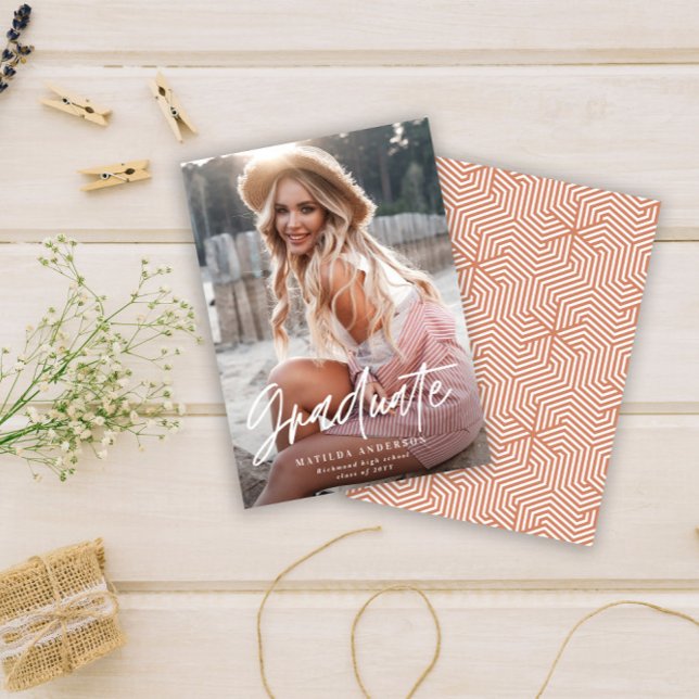 Geometric photo typography graduation announcement (Creator Uploaded)