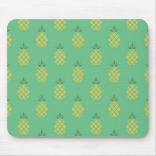 Geometric Pineapple Pattern on Green Mouse Pad