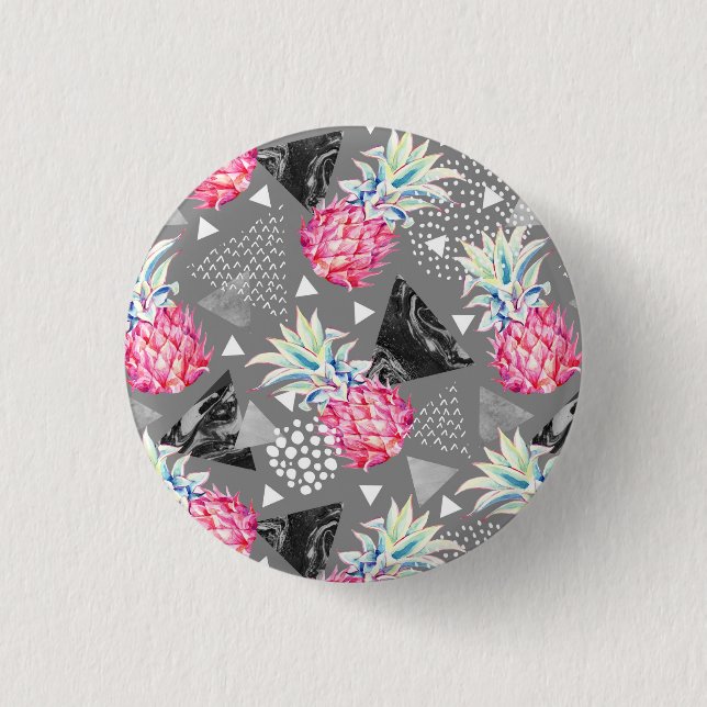 Geometric Pineapple Textured Pattern 3 Cm Round Badge (Front)
