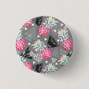Geometric Pineapple Textured Pattern 3 Cm Round Badge
