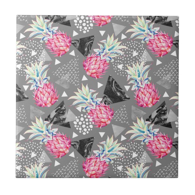 Geometric Pineapple Textured Pattern Ceramic Tile (Front)