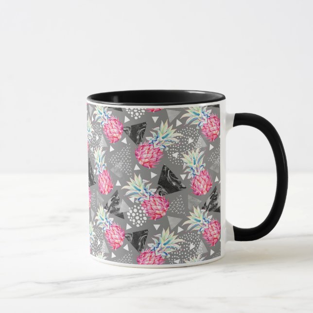 Geometric Pineapple Textured Pattern Mug (Right)