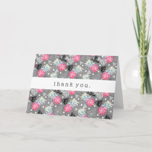 Geometric Pineapple Textured Pattern Thank You Card