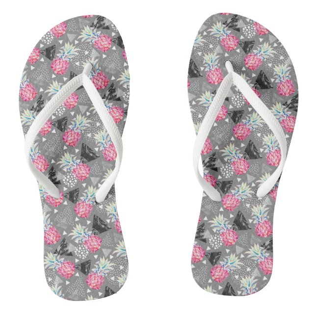 Geometric Pineapple Textured Pattern Thongs (Footbed)