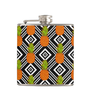 Geometric Pineapples Hip Flask