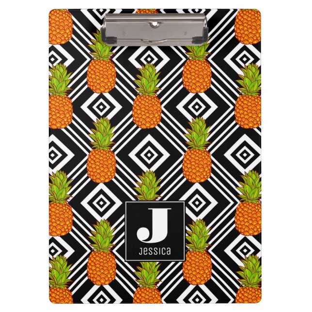 Geometric Pineapples | Monogram Clipboard (Front)