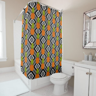 Geometric Pineapples Shower Curtain