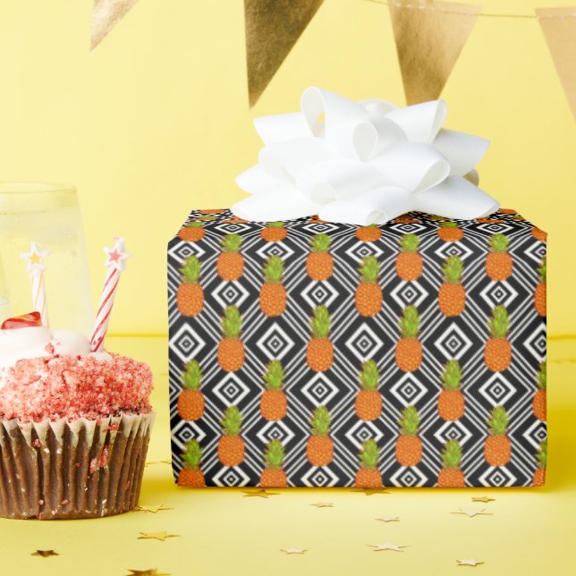 Geometric Pineapples Wrapping Paper (Birthday Party)