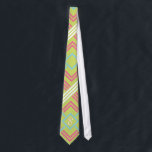 Geometric Pink and lime Personalised Wedding Tie<br><div class="desc">Any Tie that isn't printed front and back can be customised by you to have the print on the back side too.  Just click customise more and select all and copy and then select the back side and paste.</div>