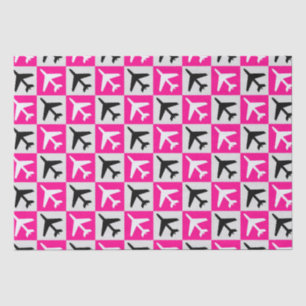 Geometric Pink Aviation Jets Aeroplane Tissue Paper