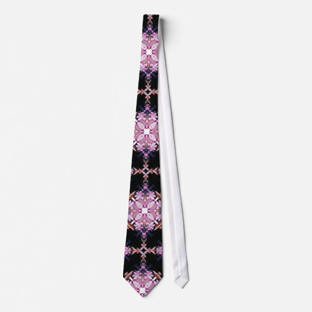 Geometric Pink Floral Fashion Tie (Front)