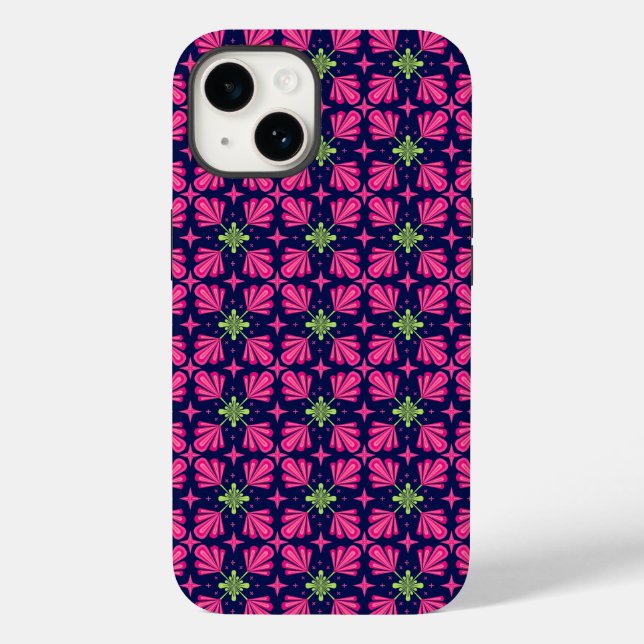 Geometric Pink Floral Petals Abstract pattern Case-Mate iPhone Case (Back)