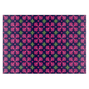 Geometric Pink Floral Petals Abstract pattern Cutting Board
