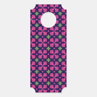 Geometric Pink Floral Petals Abstract pattern Door Hanger