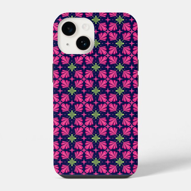 Geometric Pink Floral Petals Abstract pattern iPhone Case (Back)